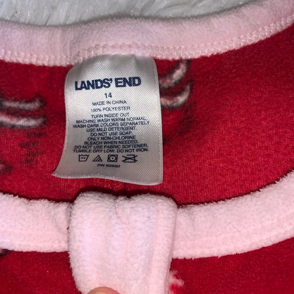 Lands’ End fleece zip one piece Jammie’s/ jogger style. Holiday/Christmas Sz 14 - Picture 5 of 7